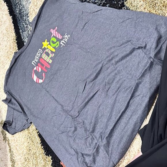 Merry CHRISTmas Colorful text on grey size XL Unisex NWT Eternal Light T-Shirt - Picture 7 of 9